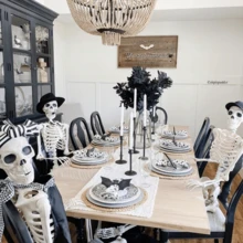 Esqueleto decorativo de Halloween de 40 cm/90 cm/170 cm, esqueleto de plástico com articulações móveis, pode ser usado para pendurar ou como escultura. Adequado para decorações externas de Halloween, casas mal-assombradas, festas, pátios, cemitérios e acessórios didáticos. - Branco - Ver 5