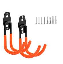 Vmingo 2 Piezas Gancho Soporte Horizontal Bicileta Arnes Acero Goma Antideslizante Pared Colgar Almacenar Garage Organizacion Habitación Taller - Tipo U - Ver 1