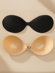 2/1 Pair Push Up Adhesive Bras, Reusable Strapless Front Clasp Invisible Nipple Patches, Women's Underwear And Lingerie Accessories