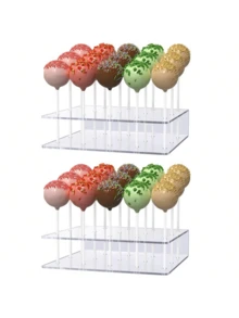 1 pièce/2pcs Support pour sucettes de gâteau, support à sucettes en acrylique, présentoir transparent pour sucettes de gâteau, support à sucettes de bonbons 12/15 trous - Taille unique - Voir 9