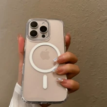 With Camera Control Button Transparent Acrylic Magsafe Case For IPhone 16 Pro Max 16 Plus Clear PC Wireless Charging Cover - 無色 - 查看 1
