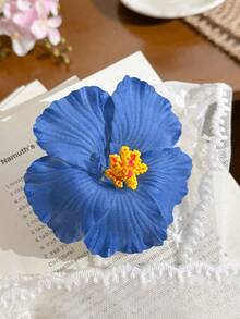 1/3 Stück Frauen Blau, Orange und Weiß Batik Kunstblumen Haarclips, 9cm Durchmesser, modisch vielseitig, elegant, einfacher minimalistischer Stil einfarbige Seitenklemmen, geeignet für täglichen Ausgang, Lässig Party, Pendeln, Urlaub zum Haare binden, flechten, Pferdeschwanz, Dutt, Gesicht waschen und Make-up, passend zu Kleidung, Haaraccessoire, Sommermode, Reise, Haarklammern, Haarspangen