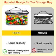 1/3/6pcs Multi-Functional Neutral Air Storage Bag, Simple, For Building Block Puzzle Storage, Portable Transparent Zipper Bag, Transparent, Easy To Clean, Zipper Seal, Durable, Table Game Storage Travel Box, Manual Pocket And Handle Black, Christmas, New Year's Gift, Winter Storage, Male Gift Must