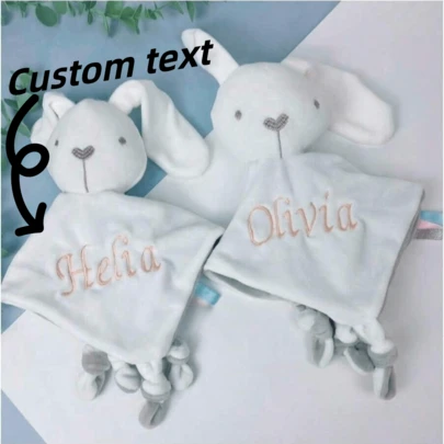 1pc Personalized Embroidered Soft Toy, Embroidered Comfort Toy, Plush Animal Soft Toy, His/Her Birthday Gift, Newborn Gift, New Mom's Gift, Exquisite, Fashionable, Soft, Cute, Fun, Unique Customized Toy, Christmas Gift, Children Personalized Gift Suitable For Him/Her, Family, Friends, Kids, Students Anniversary, Birthday, Wedding, Autumn/Winter, Housewarming, Bedroom/Living Room, Sofa/Bed Ideal Gift