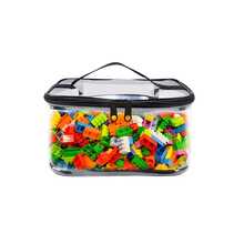 1/3/6pcs Multi-Functional Neutral Air Storage Bag, Simple, For Building Block Puzzle Storage, Portable Transparent Zipper Bag, Transparent, Easy To Clean, Zipper Seal, Durable, Table Game Storage Travel Box, Manual Pocket And Handle Black, Christmas, New Year's Gift, Winter Storage, Male Gift Must