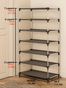 1 suport pentru pantofi multistrat, ușor de instalat, potrivit pentru depozitarea prafului în sufragerie și intrare, design ranforsat multistrat, cadou de sărbători, cadou - Multicolor - Vizualizare 12