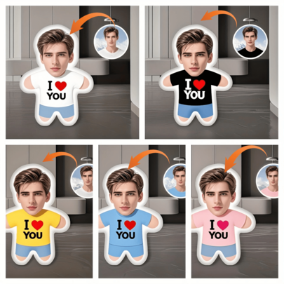 DIY Custom Photo Pillow Personalized Face Cushion For Home Decor, Pet Commemoration Unique Children's Toy Gift For Kids And Couples Kawaii