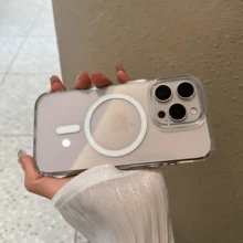 With Camera Control Button Transparent Acrylic Magsafe Case For IPhone 16 Pro Max 16 Plus Clear PC Wireless Charging Cover - 無色 - 查看 5