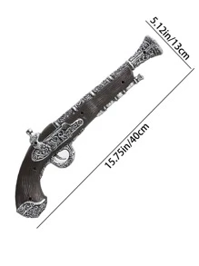 Pistola de Pirata do Caribe de Plástico, Brinquedo de Cosplay de Pirata, Acessório e Brinquedo de Arma para Fantasia de Personagem de Halloween, Acessório para Peça de Teatro, Festa e Festival, Adequado Tanto para Homens Quanto para
