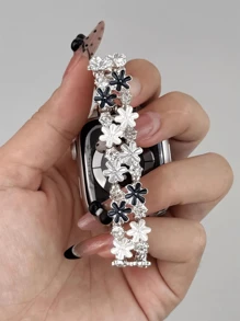 La nueva correa artística con margaritas es compatible con la serie 10/8/9/7/6/5/4/3/2/1, compatible con la correa Ultra de 40 mm, 44, 41, 45, 49, 42, 38 mm, accesorios de pulsera de moda para mujer, no es recargado y cómodo de usar, ajustándose perfectamente a la muñeca
