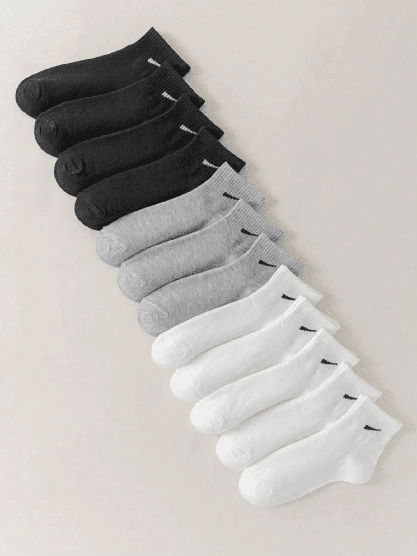 6/12 Paar Damen Kurzsocken, schwarz, weiß, grau Mehrfarbig, bequemes, lässiges Design für den Alltag