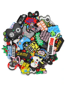 10/20/30/50 件游戏主题随机图案鞋饰套装，PVC 沙滩包鞋饰，鞋饰配件，生日圣诞节情人节万圣节派对礼物，可爱靴子配件新娘婚鞋高跟鞋 - 多色 - 查看 5