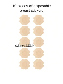 20/10pcs Disposable Breast Prosthesis | Non-Woven Anti-Sagging Gathered Sleeves | Plum Blossom Shape | Invisible Seamless Design | Anti-Exposure & Anti-Embarrassment | Width 6.5/8cm | Sexy Invisible Breast Enhancer For Women