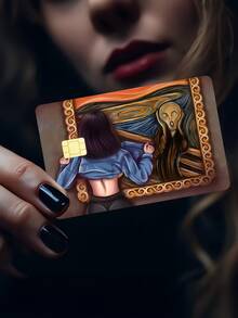 1 件创意银行卡贴纸，个性化 PVC 防指纹超薄耐用防刮隐私卡贴纸，适用于 DIY 时尚装饰，保护银行卡、交通卡、校园卡、学习用品和返校用品