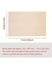 5/12/26pcs 6x4in Plywood Craft Sheets: Versatile & Precise For DIY, Wood Burning, CNC Projects - Wooden