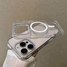 With Camera Control Button Transparent Acrylic Magsafe Case For IPhone 16 Pro Max 16 Plus Clear PC Wireless Charging Cover - 無色 - 查看 4