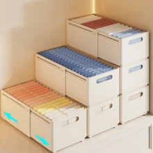 Retractable Organizer Basket With Drawer And Handle Multipurpose For Bathroom Kitchen Table And Cabinet 48 X 20 X 15cm - Multicolor - View 5