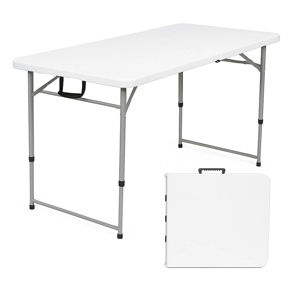 Portable Folding DJ And Camping Table 120cm Dismountable And Foldable - White - View 1
