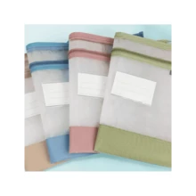 ​Waterproof A4 Mesh File Organizer Bag - Zippered Document Pouch With Label Pocket For Office, School, Travel​ - màu xanh lá - Xem 5