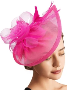 1 Pieza Fascinador de Plumas Diadema Sombrero de Fiesta de Té para Mujer Sombreros del Derby de Kentucky Fascinadores de Cóctel Boda Novia Diadema Clip para Mujer Niña Regalo de Cumpleaños Día de la Madre Halloween Navidad - Multicolor - Ver 10