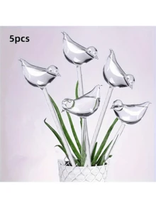 5 件鸟形自动浇水球，塑料自动植物灌溉桩，室内外花园盆栽植物浇水工具 - 彩色 - 查看 3