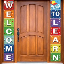 开学季对联、教室氛围装饰窗帘、开幕派对拍照背景旗、开学季装饰背景