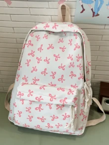 Nueva mochila con estilo lindo de lazo, mochila con estampado de lazo, mochila escolar ligera, mochila de gran capacidad para estudiantes, mochila escolar de estilo fresco y simple para adolescentes niños y niñas, mochila para portátil de 15.6 pulgadas, mochila de viaje - Multicolor - Ver 1
