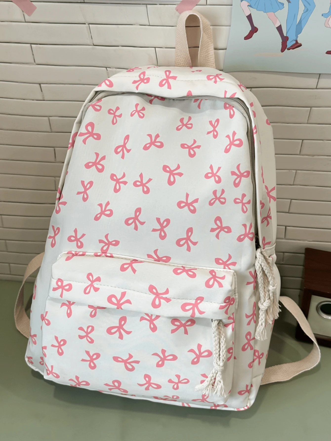 Nueva mochila con estilo lindo de lazo, mochila con estampado de lazo, mochila escolar ligera, mochila de gran capacidad para estudiantes, mochila escolar de estilo fresco y simple para adolescentes niños y niñas, mochila para portátil de 15.6 pulgadas, mochila de viaje - Multicolor - Ver 1