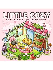 1 Book "Little Cozy: Adult And Teenage Coloring Book", Super Cute And Warm Comfortable Space Design, Help You Relax, Release Emotions, Relieve Anxiety | Ideal Gift For Holidays And Special Occasions - Children's Coloring Book (Markers Not Included By Default) - Multicolor - View 9