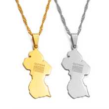 1 件圭亚那地图吊坠项链，适合女士女孩，不锈钢首饰 - 彩色 - 查看 5