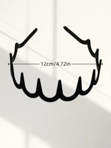 1个/2个/3个装 黑色/白色/卡其色 简约防滑锯齿轻便塑料发箍，时尚百搭优雅简约风格发饰，适合日常外出、休闲、聚会、通勤、度假、发型设计、洗脸、化妆、搭配服装等场合，女士发箍 - 彩色 - 查看 3