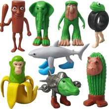 8PCS Tung Tung Tung Sahur pluș lemn tijă oameni figurine amuzante, potrivite pentru mașina/tortul/decorul biroului, cadouri de petrecere, colecție de casă și decorare birou