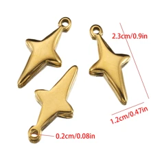 5 piezas Colgante con forma de estrella de acero inoxidable, adecuado para hacer joyas DIY - Aretes, Collar, Accesorio de Colgante