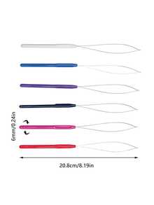 Alat Merangkai Manik-Manik dengan Pegangan Berwarna-warni dan Jarum Kawat Stainless Steel, Cocok untuk Penggemar Kerajinan Rumahan, Kompatibel dengan Perhiasan Buatan Tangan Rumahan dan Kepang Rambut DIY - MultiWarna - View 7