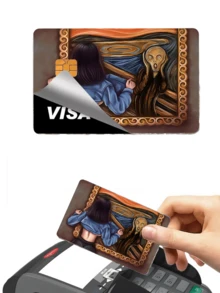 1 件创意银行卡贴纸，个性化 PVC 防指纹超薄耐用防刮隐私卡贴纸，适用于 DIY 时尚装饰，保护银行卡、交通卡、校园卡、学习用品和返校用品