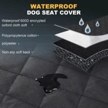 寵物汽車後座坐墊 車上用狗狗墊子寵物專用車墊貓咪防髒墊掛包防水汽車座椅狗狗車用寵物窩中大型犬防水防髒坐車神器 - 黑色 137x147CM - 查看 3