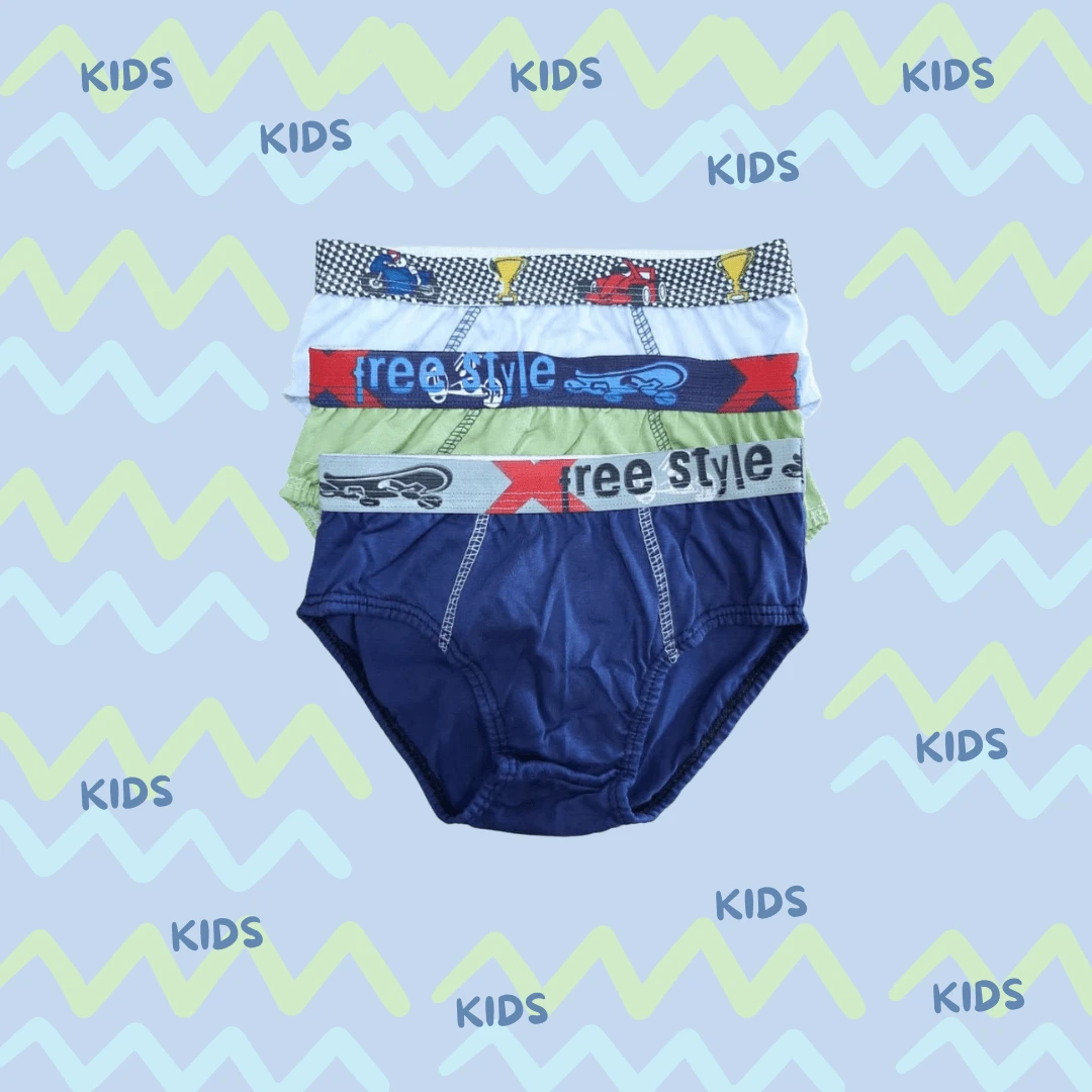 Kit Of 10 Children's Briefs, 100% Cotton, Assorted Colors - Black - View 1