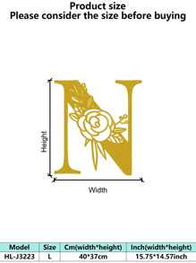 1 件手绘工业铁艺墙饰，带防锈金属切割 - 复古奢华金玫瑰藤蔓金属墙饰，适用于婚礼和高端家居 - 彩色 - 查看 60