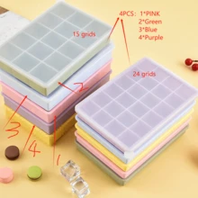 1 个冰块托盘，硅胶冰模，大容量，带盖，方形，易取出，方便制冰机，密封包装，配件，厨房小工具 - 彩色 - 查看 19