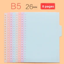 8pcs Loose Leaf Divider Pages, Plastic File Folder Divider Tabs Index Paper,For School Supplies,Back To School - Multicolor - View 8