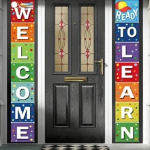 开学季对联、教室氛围装饰窗帘、开幕派对拍照背景旗、开学季装饰背景