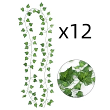 12pcs Fake Vines Fake Ivy Leaves Artificial Ivy Garland Greenery Hanging Plants Green Vines For Home Decor,Room Decor,Garden Decor,Wall Decor,Indoor Outdoor Decor, Bedroom Decor,Wedding Decoration,Table Decoration,Christmas Decorations,Party Decorations,Halloween Decoration,Birthday Decoration,Autumn Decor