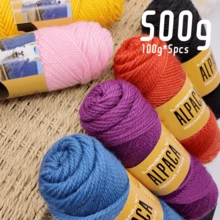 LIRISNLY 500g Soft & Warm Alpaca Blend Wool Yarn - Medium Thickness For 4-5Mm Knitting Needles, Perfect For Sweaters, Jackets, Vests, Shawls, Scarves, Hats - 100g Per Piece, 95% Alpaca, 5% Acrylic - Multicolor-500g - View 3