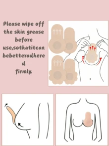 20/10片装 8厘米一次性提胸贴：采用无纺布制成，可防止胸部下垂，提拉胸部，并遮盖乳头。特别适合胸部丰满的女性，打造性感造型，防止走光，避免尴尬。 - 彩色 - 查看 4