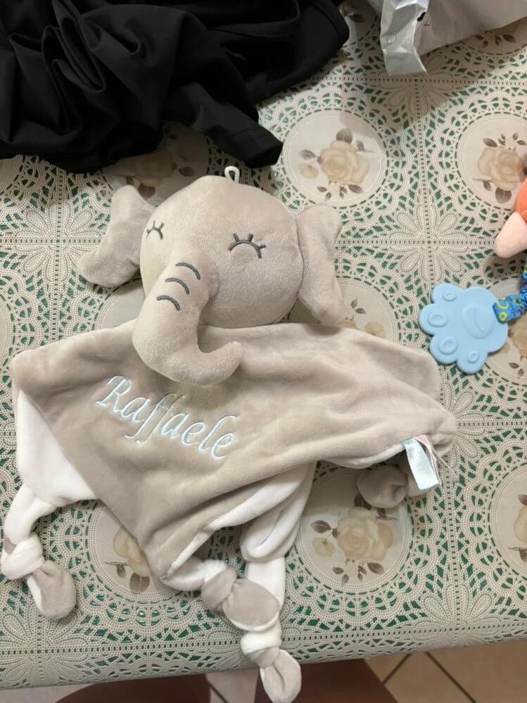 Personalized Embroidered Name/Text Comfort Toy, New Year Gift, Newborn Blessing Gift, Cartoon Soft Comfort Blanket, Rattle Paper Handkerchief, Plush Toy With Built-In Bell, Soft & Cute, Suitable As Gift For Family, Friends, Birthday, Holiday, Back To School - Multicolor - View 10