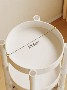 1 pieza Mesa auxiliar móvil multiusos, con ruedas de freno, desmontable y portátil, muebles de decoración para el hogar, sala de estar, mesa de noche, raqueta de viaje/camping de muebles para exteriores, mesita de centro de balcón/patio, garra de almacenamiento de cocina - Blanco - Ver 3