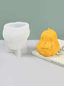 1个万圣节精致南瓜硅胶模具 - 独特的万圣节南瓜眼嘴穿孔设计，适用于万圣节礼物装饰、香薰蜡烛制作，并可通过铸造、灌溉和树脂等多种技术制作。它具有高度的耐热性，也可以重复使用。 - 白色 - 查看 5