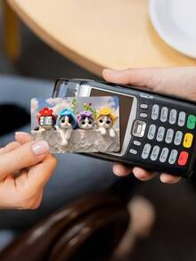 1 件卡通猫银行卡贴纸，PVC 防指纹耐用信用卡皮套，适用于交通卡、校园卡、借记卡、银行卡、信用卡的 DIY 装饰，返校用品