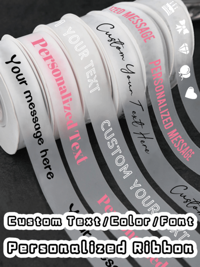 2/5/10/20Meters Custom Text Ribbon, 2cm Wide Semi-Transparent TPU Ribbon For DIY Crafts, Wedding Decoration, Gift Wrapping, Personalized Gift, Unique Gift, Jelly Aesthetic