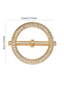1pc Rhinestone Scarf Clip - Adjustable Hollow Metal Clasp, Suitable For Shirts, Shawls And Clothing Corners, Elegant French Style Fashion Accessory For Women, High-End Exquisite Design, Multi-Functional Durable Clip, Fashion Wardrobe Essential, Delicate Neck Clip, High-Quality Open And Close Buckle, Multi-Purpose Matching, Wardrobe Organization Essential - Gold - View 8